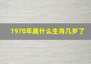 1978年属什么生肖几岁了