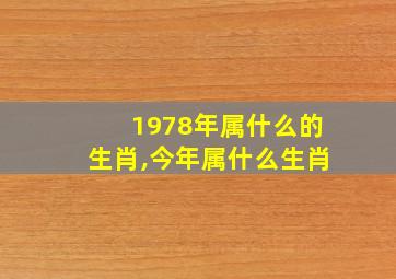 1978年属什么的生肖,今年属什么生肖