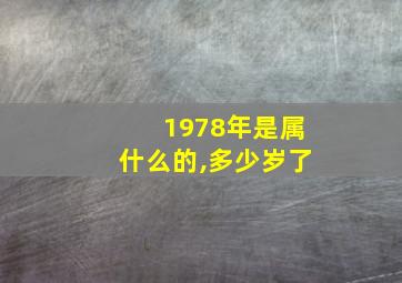 1978年是属什么的,多少岁了