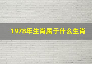 1978年生肖属于什么生肖