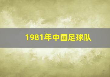 1981年中国足球队