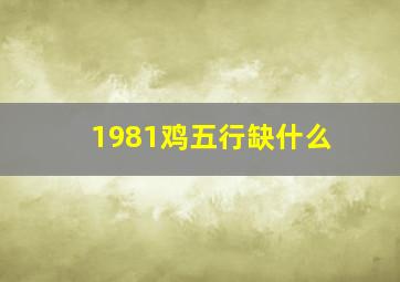 1981鸡五行缺什么