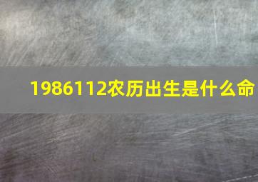 1986112农历出生是什么命