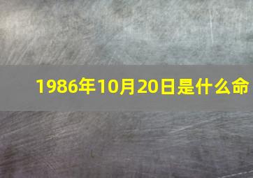 1986年10月20日是什么命