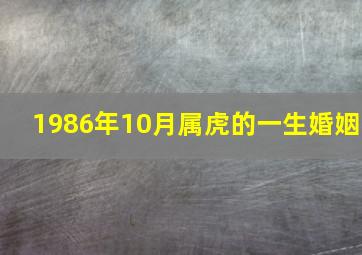 1986年10月属虎的一生婚姻