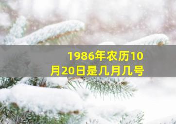 1986年农历10月20日是几月几号