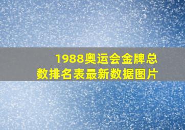 1988奥运会金牌总数排名表最新数据图片