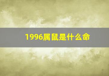 1996属鼠是什么命