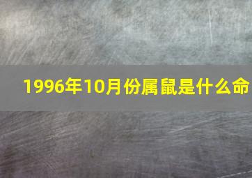 1996年10月份属鼠是什么命