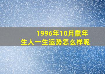 1996年10月鼠年生人一生运势怎么样呢