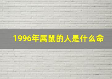 1996年属鼠的人是什么命