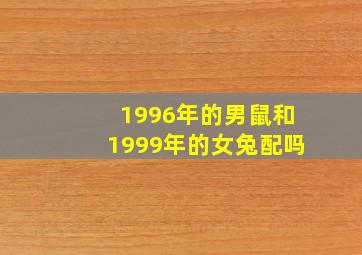 1996年的男鼠和1999年的女兔配吗