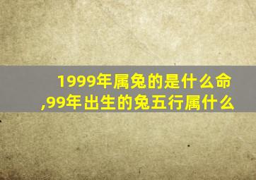 1999年属兔的是什么命,99年出生的兔五行属什么