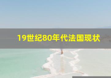 19世纪80年代法国现状