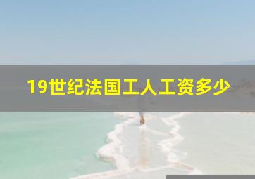 19世纪法国工人工资多少