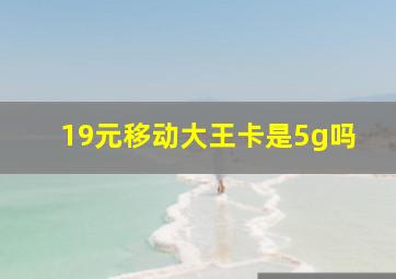 19元移动大王卡是5g吗