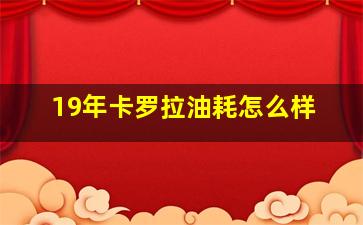 19年卡罗拉油耗怎么样