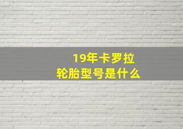 19年卡罗拉轮胎型号是什么