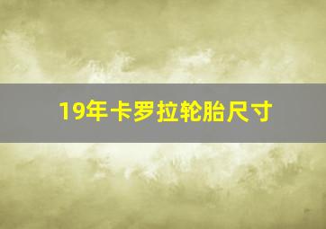 19年卡罗拉轮胎尺寸