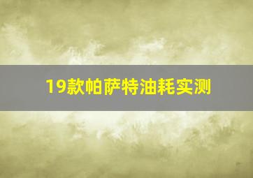 19款帕萨特油耗实测