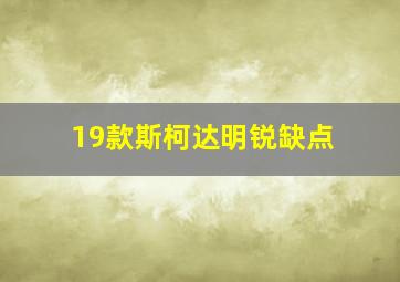 19款斯柯达明锐缺点