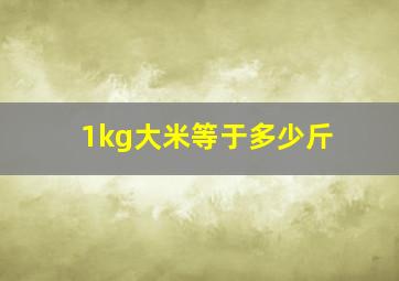 1kg大米等于多少斤