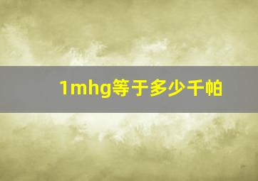 1mhg等于多少千帕