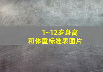 1~12岁身高和体重标准表图片