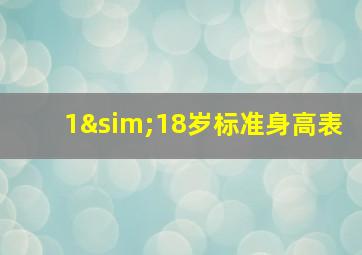 1∼18岁标准身高表