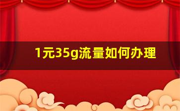 1元35g流量如何办理