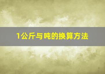 1公斤与吨的换算方法