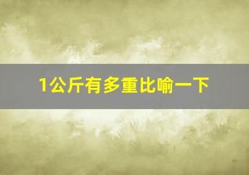 1公斤有多重比喻一下