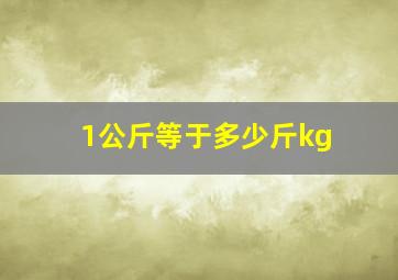 1公斤等于多少斤kg