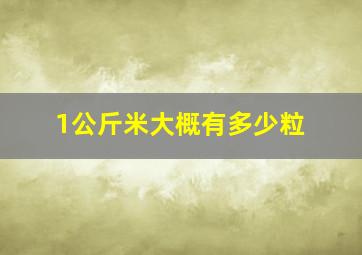 1公斤米大概有多少粒