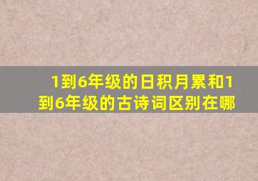 1到6年级的日积月累和1到6年级的古诗词区别在哪