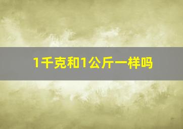 1千克和1公斤一样吗