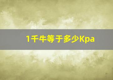 1千牛等于多少Kpa