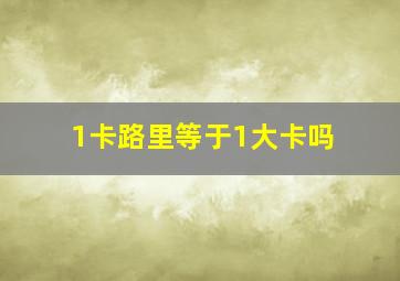 1卡路里等于1大卡吗