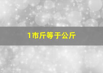 1市斤等于公斤