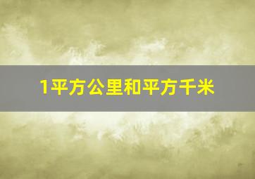 1平方公里和平方千米