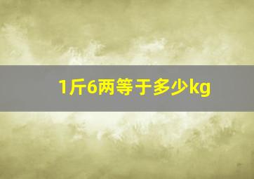 1斤6两等于多少kg