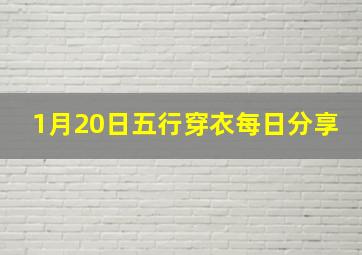 1月20日五行穿衣每日分享