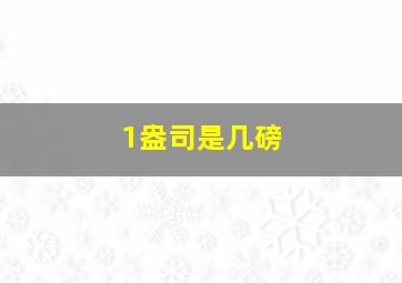 1盎司是几磅