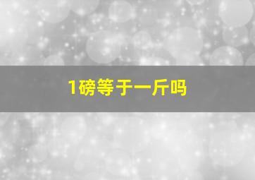 1磅等于一斤吗