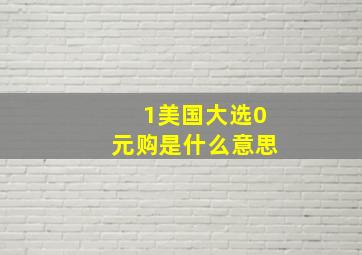 1美国大选0元购是什么意思