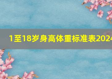 1至18岁身高体重标准表2024