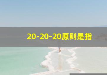 20-20-20原则是指