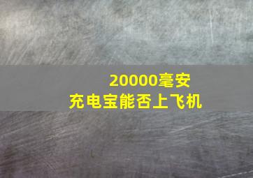 20000毫安充电宝能否上飞机