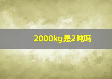 2000kg是2吨吗