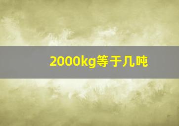 2000kg等于几吨